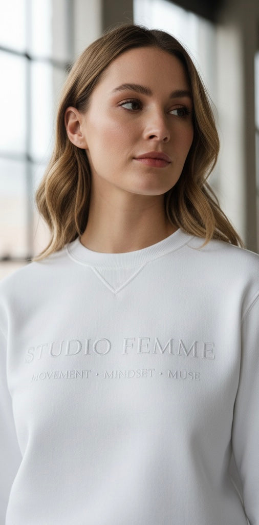 Studio Femme Embossed Crew Sweater