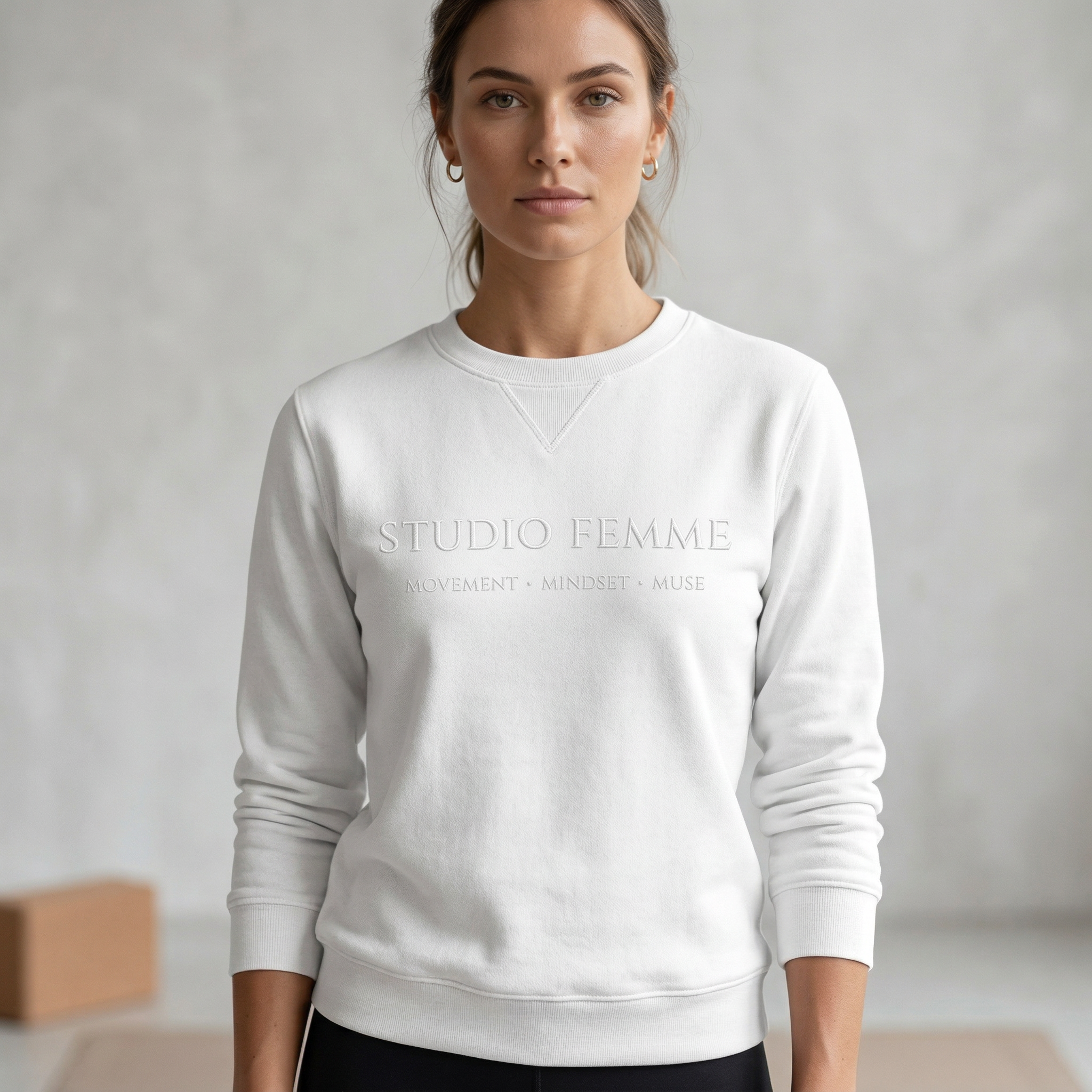 Studio Femme Embossed Crew Sweater
