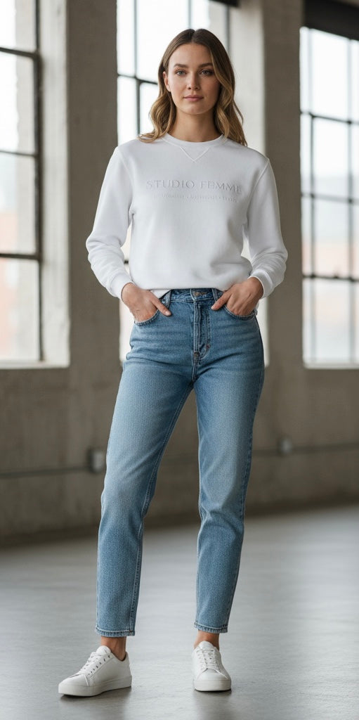 Studio Femme Embossed Crew Sweater