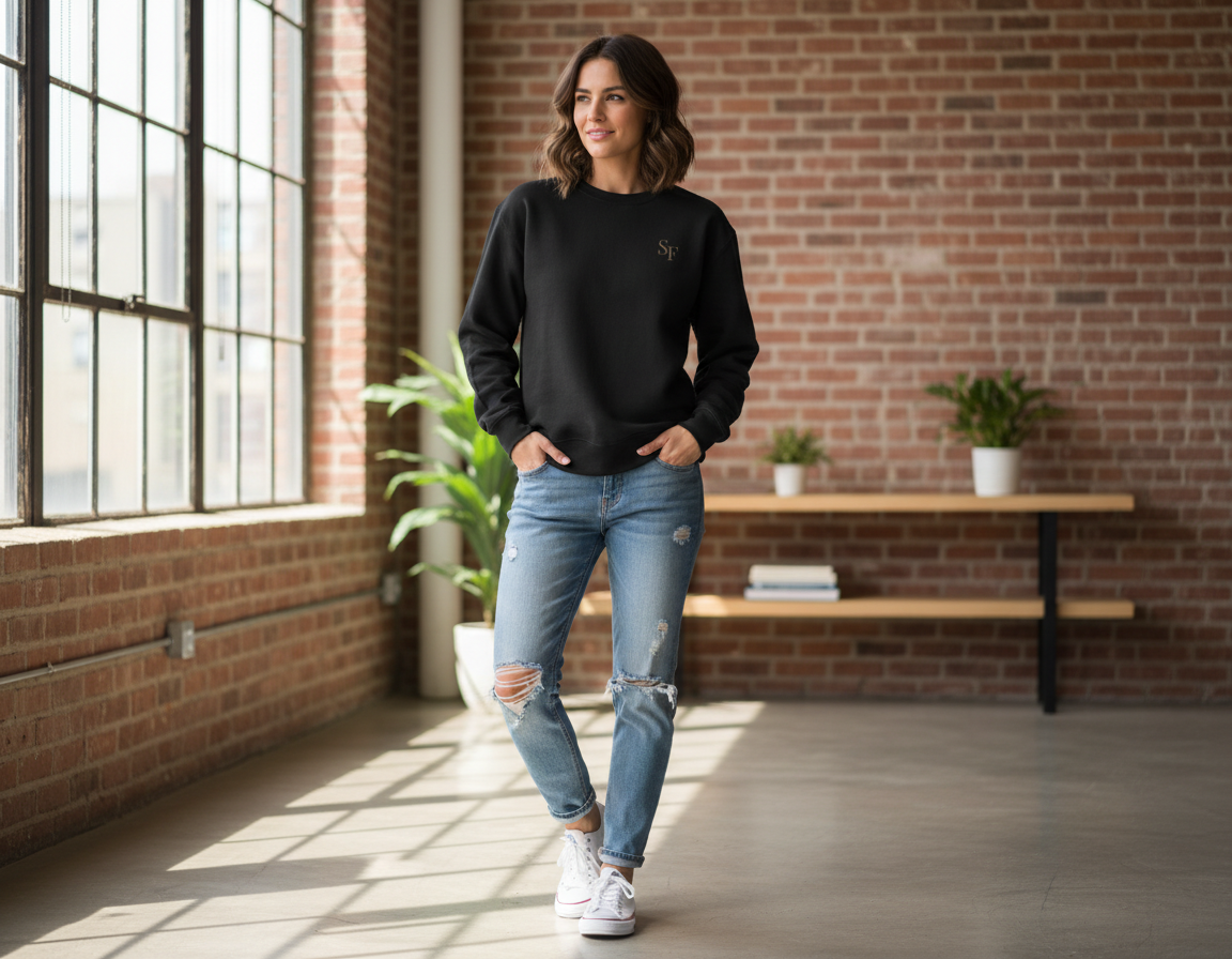 Round Neck Sweater - SF Logo